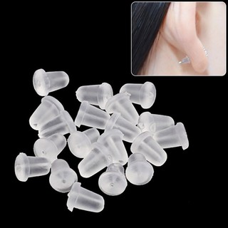 *🎐*100Pcs Clear Soft Plastic Earring Findings Back Stoppers Earnuts Safe Tool