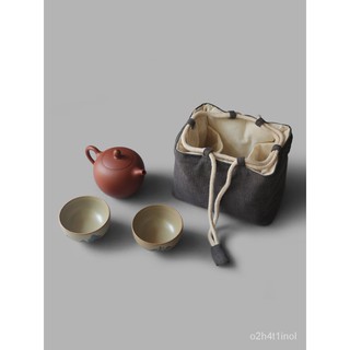 Spring Mud Manual Thickened Cotton Cloth Storage Travel Bag Cloth Bag Teaware Tea Jar Teapot Teacup One Pot Two Cups Clo (1)