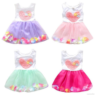 Kids Girls Summer Princess Party Flower Dress