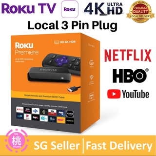 Roku Premiere Local 3 Pin Plug HD/4K/HDR Streaming Media Player