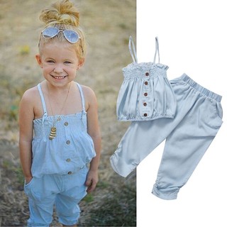 Kid Toddler Girls Sunsuit Bodysuit Top T shirt Pants Shorts Outfit Set Clothes C