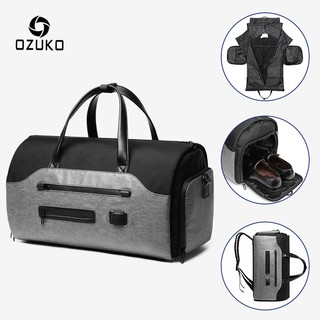 Ozuko Men's Foldable Duffel Bag Large Capacity Business Luggage Bag Travel Backpack with Shoes Store (1)