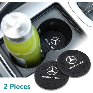 [Spot - Speed Delivery] 2PCS / Set Mercedes-Benz AMG Fashion Scratch Mute Car Coaster