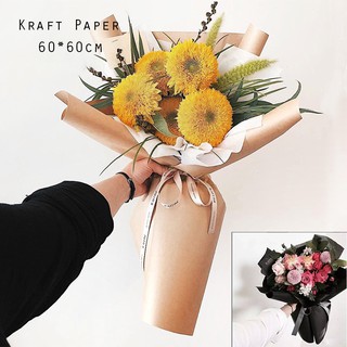 20 Sheets DIY Colorful Kraft Paper Bouquet Flowers Gifts Wrapping Paper 60*60cm