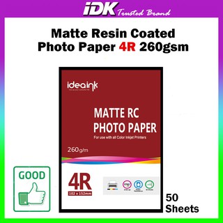 [Shop Malaysia] 4R Matte / Glossy RC ( Resin Coated } Photo Paper 4' x 6' 260gsm 260g 50sheets For Inkjet