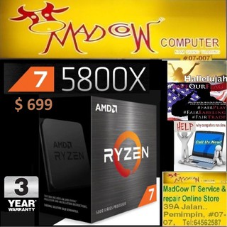 AMD Ryzen 7 5800X (8c/16t), [LOCAL STOCK], 3 Year Warranty,