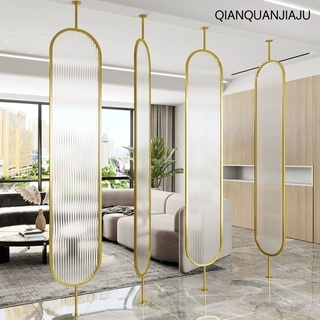 Nordic living room glass partition screen rotating mobile porch simple screen to keep out household light luxury