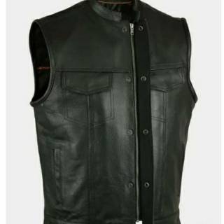 Genuine Leather Vest, Men's Vest, Genuine Leather Vest. Motorcycle Leather Vest