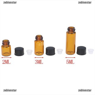 ❤star 10PCS Mini Amber Glass Empty Essential Oil Bottle Sample Vials Brown 2ML 3ML 5ML ▲▲