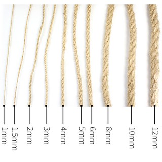 Diameter 1mm to 5mm Jute Rope Twine String for for Floristry, Gifts, DIY Arts&Crafts, Decoration, Bundling, Garden and Recycling