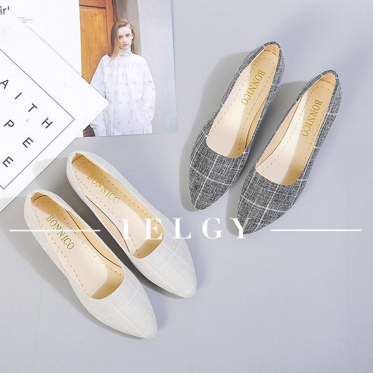 IELGY Korean version of the work shoes flat pointed tide wild women 's shoes outdoor soft casual