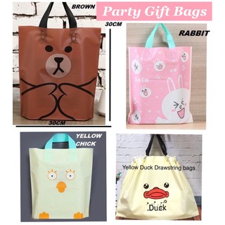 10pc/set Party Gift Bags Goodies Bag Brown Bear Yellow Duck Pink Rabbit