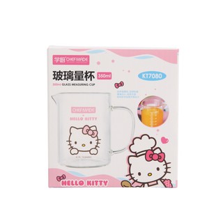 CHEFMADE Hello Kitty High Temperature Food Grade Glass Measuring Cup 350ML [Baking] Tools]