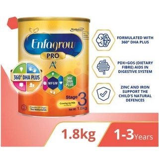 [Bundle of 3 tins] Enfagrow Pro A+ Stage 3 (1.8 kg) Baby Formula milk powder 360°DHA PLUS 1-3 years old (Free Shipping)