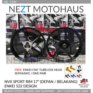 [Shop Malaysia] Yamaha NVX155 AEROX RIM ENKEI 522 DESIGN 1.6x17" (Front / Rear)