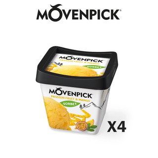 Mövenpick Ice Cream: 4 x Passion Fruit & Mango Sorbet 500ml (Expiry 30 Sep)