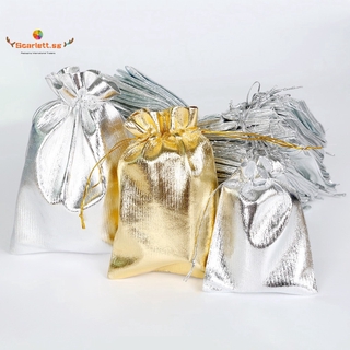 🏆50pcs/lot Gold/Sliver Foil Organza Bag Jewelry Packaging Bag Decoration Wedding Favor Pouch Drawstring Gift Bag Candy Bags Favor Pouches Drawstring Gift Bags