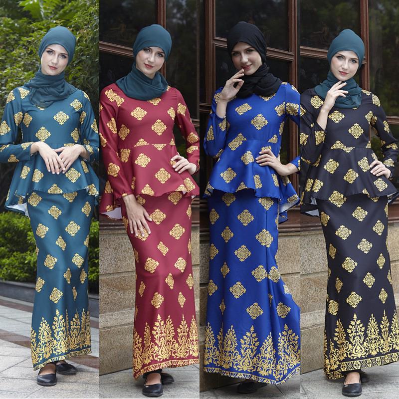 Printed Long Muslim Dress Suit