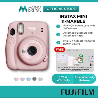 [Shop Malaysia] Fujifilm Instax Camera Mini 11 Polaroid Instant Camera Marble / Combo Kit Package