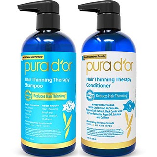 PURA D'OR Hair Thinning Therapy for Shampoo & Conditioner Set for Prevention